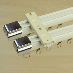 CHR7422 Ceiling Mount Custom Double Curtain Track Set and Rails - Window Treatment Accessories