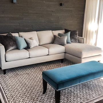 Marina-View Living Room Renovation with Bluestone Rock Wall