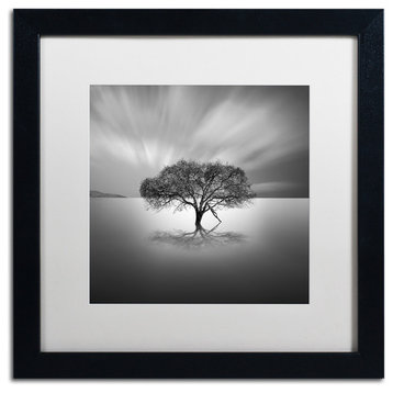 "Water Tree VIII" Matted Framed Canvas Art by Moises Levy