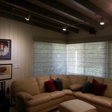 Flat Roman Shades with Screen Material