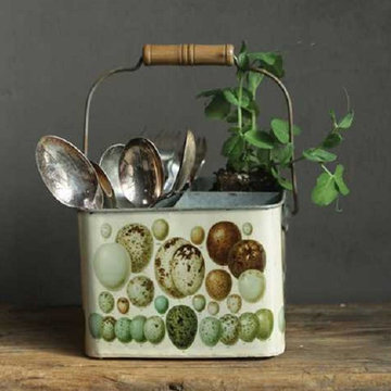Tin Caddy With Vintage Reproduction
