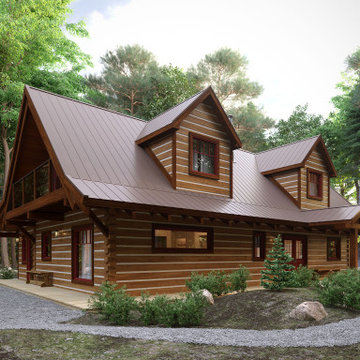 Log Home "Lot-0" Canada, 3D Visualization.