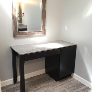 Master bath gardern tub and standing shower converted to large walk in shower
