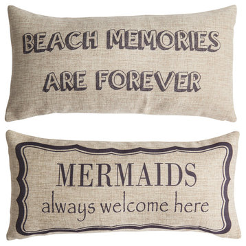 Beach Mermaid Coastal Sea Indoor Outdoor Pillow Beach Quotes Beach House