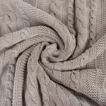 Delara GOTS Certified Organic Cotton Throw Blanket 50x70 inches, Light Gray