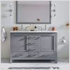 Eviva Aberdeen 48" Gray Transitional Double Sink Bathroom Vanity w/ White Carrar