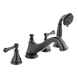 Delta Cassidy Roman Tub w/ Hand Shower Trim - Low Arc Spout - Tub And Shower Faucet Sets