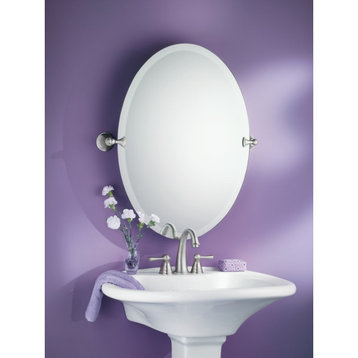 Moen DN2692BN 26" Tall Tilting Oval Mirror from the Glenshire Collection