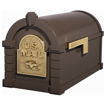 Gaines Mfg Keystone Curbside Bronze Mailbox, Polished Brass, Eagle