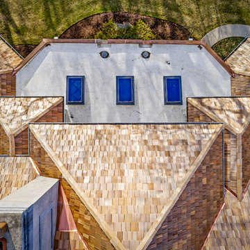 Cedar Shake roof replacement - custom copper fabrication - North Barrington, IL