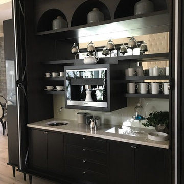 Painted Glass Backsplash