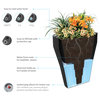 TruDrop Rim Modern Self-Watering Plant Pot, Midnight, 18"
