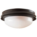 Hunter - Hunter 28547 Marine II - One Light Outdoor Low Profile Globe Kit - Once you've found the perfect fan, add the right touches with our assortment of fixtures. Each are made with the same quality and innovation that go into every Hunter collection.  Shade Included: TRUE  Warranty:Marine II One Light Outdoor Low Profile Globe Kit New Bronze Frosted Glass *UL: Suitable for wet locations*Energy Star Qualified: n/a  *ADA Certified: n/a  *Number of Lights: Lamp: 1-*Wattage:14w CFL bulb(s) *Bulb Included:No *Bulb Type:CFL *Finish Type:New Bronze