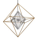 Troy Lighting - Troy Lighting F7147 Epic 8 Light 30"W Multi Light Pendant - Gold Leaf - Epic’s been given a new look with this more transparent, glam version. With a Gold Leaf outer frame and an inner diamond of thick bevel-cut glass around a sputnik core candle cluster, this beauty is sure to make heads look up. Features Constructed from hand-worked iron Comes with a clear glass shade (8) 40 watt maximum G9 Xenon / Krypton bulbs included Adjustable 120" cord included UL rated for dry locations Covered under a 1 year limited manufacturer warranty Dimensions Fixture Height: 42" Minimum Height: 48" Maximum Hanging Height: 156" Width: 30" Depth: 30" Product Weight: 50 lbs Cord Length: 120" Canopy Width: 6" Electrical Specifications Number of Bulbs: 8 Max Watts Per Bulb: 40 watts Bulb Base: G9 Bulb Type: Xenon / Krypton Bulbs Included: Yes