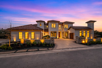 Transitional exterior home idea in Austin