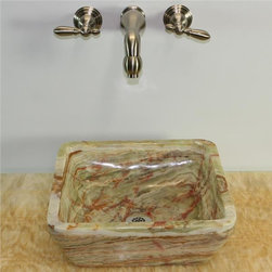 SoLuna - SoLuna Green Onyx Square Vessel Sink - Bathroom Sinks