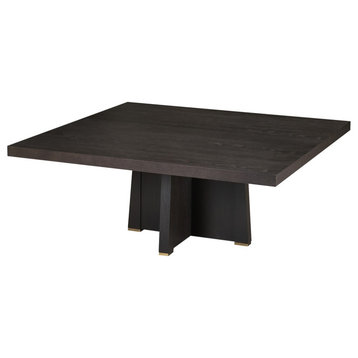 The Gael Dining Table, Transitional, Square, Ebony Oak, 72"x72"