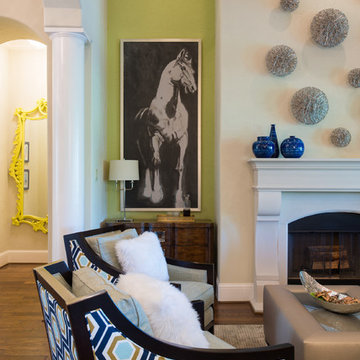 Colorful remodel, transitional style