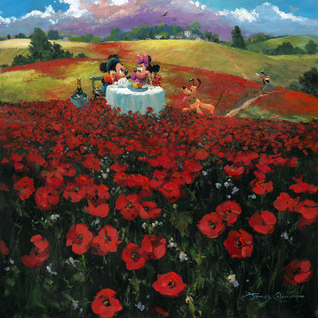 Disney Fine Art Red Poppies by James Coleman, Gallery Wrapped Giclee