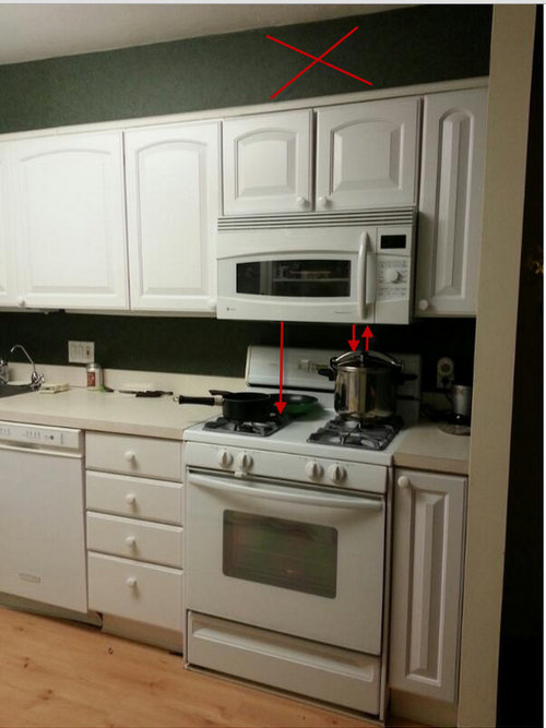 Proper distance between microwave and range top?