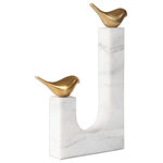Uttermost - Uttermost 18603 Songbirds - 13.25" Sculpture - Two Cast Brass, Stylized Songbirds Counterpoised On A White Marble Sling Base.   David FrischSongbirds 13.25"  Sculpture White/Cast Brass *UL Approved: YES *Energy Star Qualified: n/a  *ADA Certified: n/a  *Number of Lights:   *Bulb Included:No *Bulb Type:No *Finish Type:White/Cast Brass