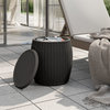 vidaXL Outdoor Storage Box Patio Furniture Beverage Cooler Black Polypropylene