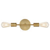 Iconic, 2-Light LED Wall Sconce, Replaceable LED, Antique Brushed Brass