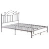 Hodedah Complete Metal Full-Size Bed with Headboard-Footboard in Silver Finish