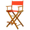 24" Director's Chair With Honey Oak Frame, Orange Canvas
