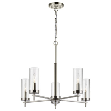 Zire 5-Light Chandelier, Brushed Nickel