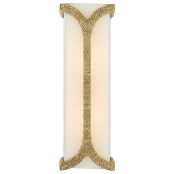 2-Light 24" Carthay Wall Sconce in Natural and Dark Contemporary Gold Leaf