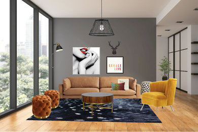 Inspiration for a contemporary living room remodel in Toronto