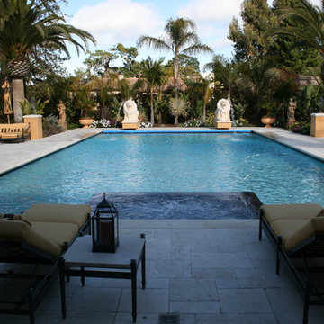 Pool and Spa with Lion Fountains