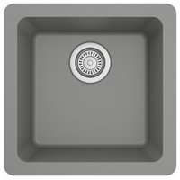 Karran Undermount Quartz Composite 17" Bar Single Bowl Sink, Grey