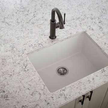 Quartz Classic Single Bowl Undermount Sink, White