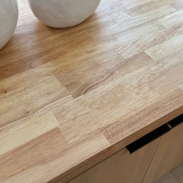 Custom Built-In Storage Cabinet Under Window | Modern Organic Design
