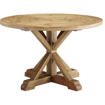 Lewis Round Dining Table - Brown, Small