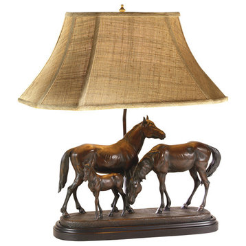 Remington Horse Family Lamp