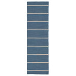Jaipur Living - Jaipur Living Cape Cod Handmade Stripe Blue/Cream Area Rug, 2'6"x8' - Classic with a bold stripe, this nautical dark blue and creamy white flatweave area rug lends traditional charm to any space. This casual layer offers reversible use for easy care and timeless durability.
