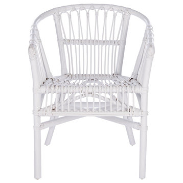 Safavieh Adriana Rattan Accent Chair, Set of 2, White, White