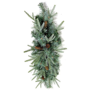 32" Artificial Mixed Pine and Pine Cones Christmas Candle Holder Centerpiece