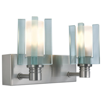 2-Light Wall Sconce Akina Series 301, Clear-Frosted