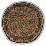 Bareens Designer Rugs - Imran Pak Persian Devin Brown/Gray Wool Round - 8'3'' x 8'3'' - Designed with mesmerizing intricacy and gorgeous color palette, this hand-knotted masterpiece demonstrates the beauty and electrifying thrill of Pak Persian art. These meticulously hand-knotted Pak-Persian rug is made with pure wool and features breathtaking traditional, transitional, and tribal designs in bold luxurious color pallets. Known for their intricate designs these rugs are a reproduction of Persian rugs, made in Pakistan with unique Mughal designs. Made by master weavers using the same Persian texture, design and dying technique, we wanted to produce the most significant manifestation of Persian art, life, and culture. This rug is most famous for its exceptional quality, incredible designs, patterns, and vibrant rich color. Pak-Persian rugs made with Persian weave with high knot counts, which enables the high intricacy and detail found in the patterns are also referred to as "State of art", each color adds a rich beautiful detail in the artwork of this rug. The design, color, and beautiful chromatic composition with a vibrant sheen with intricate designs, exude beauty, elegance, and quality make this rug a masterpiece of its own.