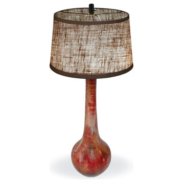 Bulb Table Clay Lamp With Rocky Red Finish
