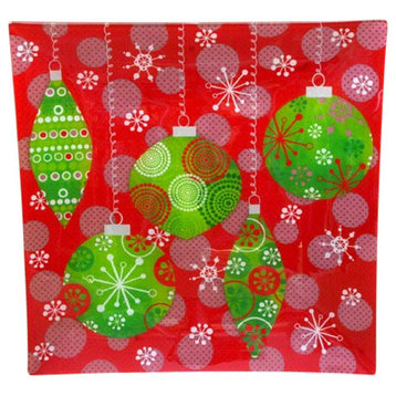 Christmas Glass Plate Red Large