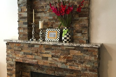 Example of a mountain style living room design in Santa Barbara