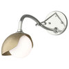 Brooklyn 1-Light Single Shade Sconce, Sterling, Soft Gold, Opal Glass
