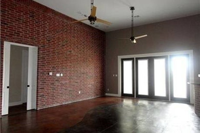 This is an example of an industrial living room in Dallas.