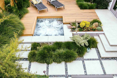 Deck - mid-sized contemporary backyard deck idea in Los Angeles with no cover