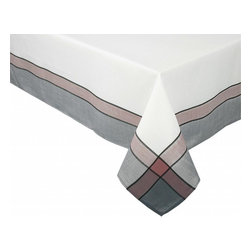 Xia Home Fashions - Riviera Table Linens 60"x104" Tablecloth, White - Tablecloths